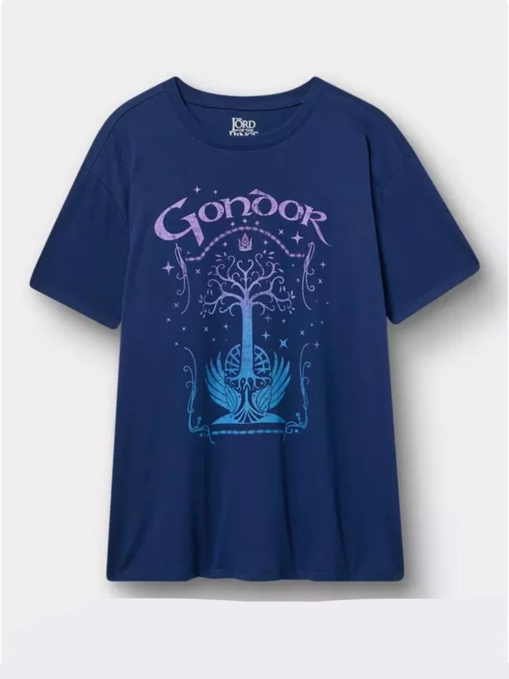 Torrid Lord of the Rings Blue Gondor Graphic Relaxed Fit Cotton Crew Tee Shirt